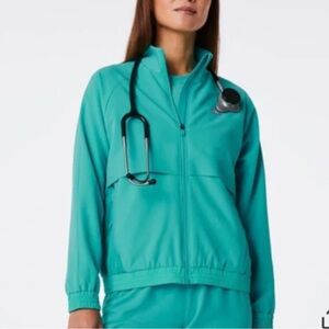 Figs Women's Aqua Zip-Up Jacket
